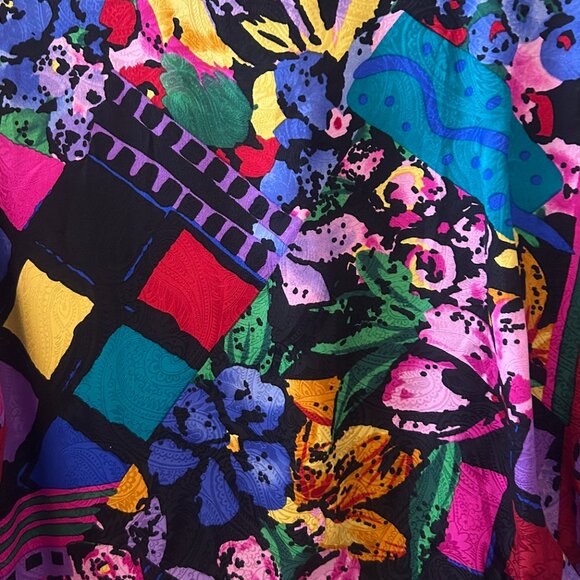 100% Silk Constance Saunders for Richard Warren dress size 12 (fits like 10) - Picture 3 of 4